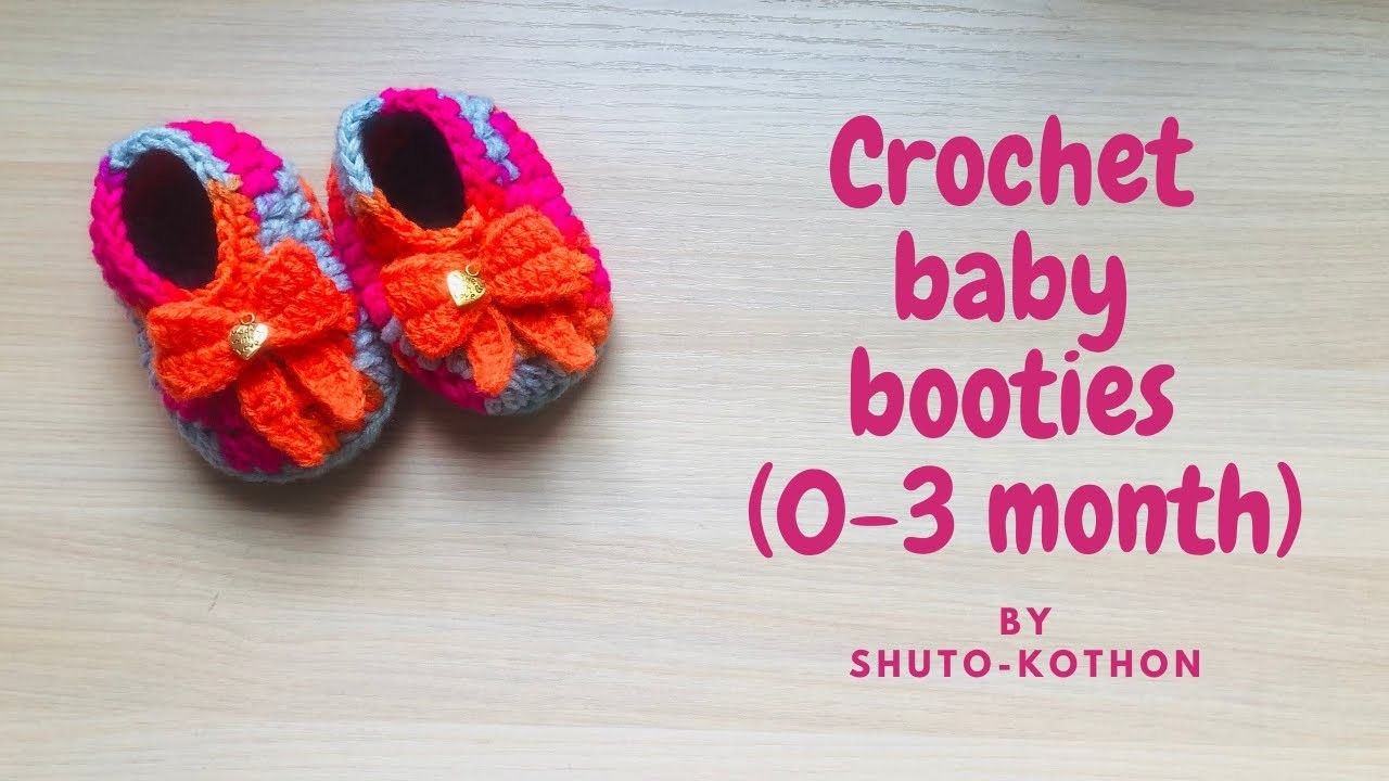 Crochet Baby Booties for 0-3 month (BEGINNER Friendly, EASY Tutorial) @shutokothon