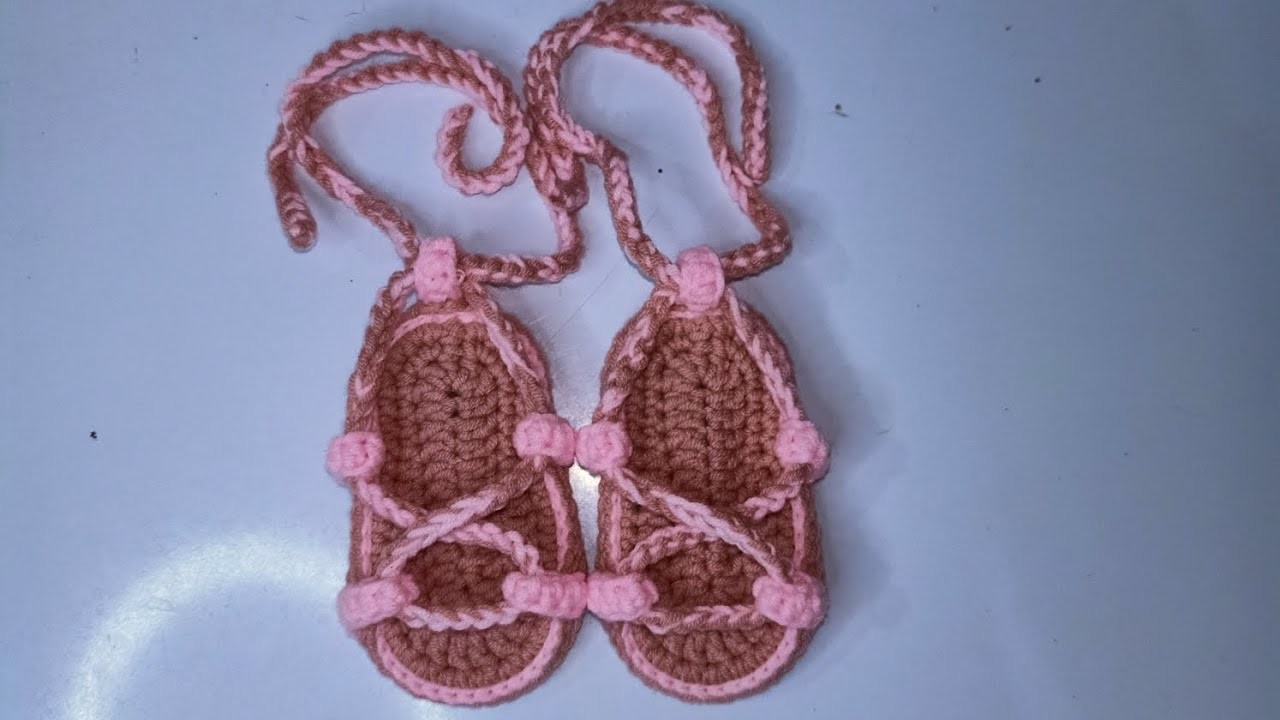 CROCHET SANDALS FOR BABY GIRL 0-3MONTHS OLD SIZE 10CM