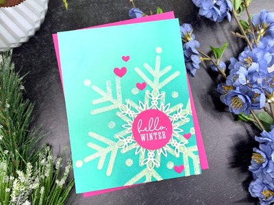 EASY Ombré Ink Blended Snowflake Card