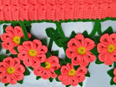 ????Flowe Toran design???? || Crochet Toran || Jhalar ki design || woolen flowers(by Bharati)