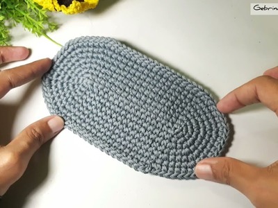 How Easy To Crochet an Oval Bag Base for Beginner - Tutorial Alas Tas Oval Termudah (Subtitle)
