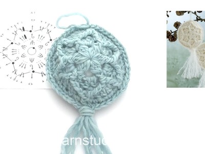 How to crochet the Christmas ball with relief pattern in DROPS Extra 0-1589