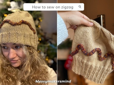 How to sew on the zigzag beanie tutorial - Messymakersmind ????