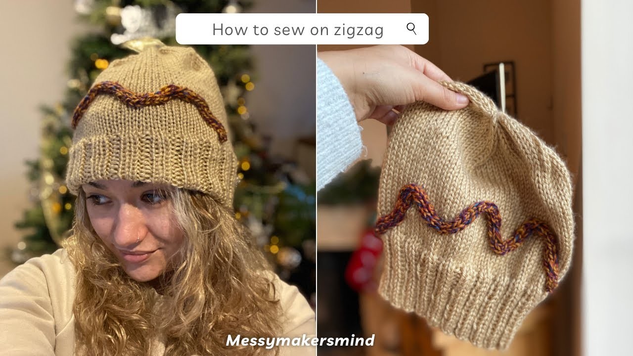 How to sew on the zigzag beanie tutorial - Messymakersmind ????