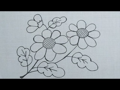 Simple and creative hand embroidery work - Beautiful flower embroidery design tutorial