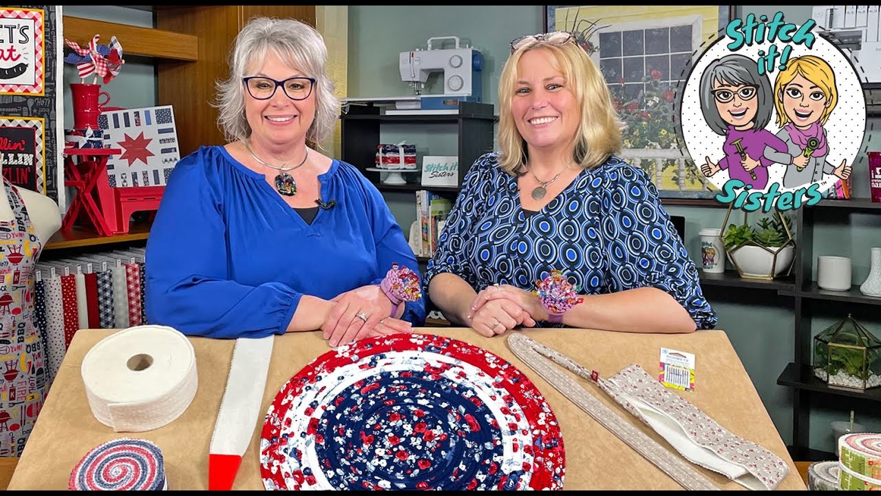 Stitch it! Sisters Stitch it! in Minutes Jelly Roll Table Mat Sewing Video by Nancy Zieman Prod