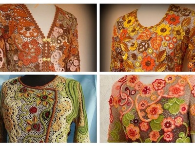Stunning  amazing gorgeous elegant free crochet work poncho blouse
