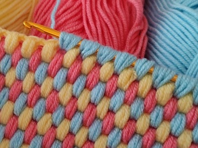 ????????Super easy tunisian crochet baby blanket pattern for beginners - temperature crochet blanket