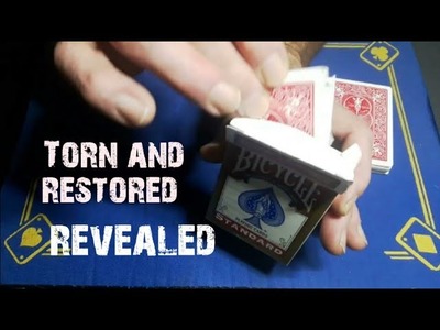 Super visual TORN and RESTORED gimmick card trick revealed