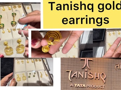 Tanishq gold light weight earrings.daily wear designer earrings with code and price