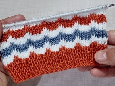 Üç Renkle Kolay Örgü Modeli ???? three colors knitting crochet sweater patik lif battaniye pattern DIY