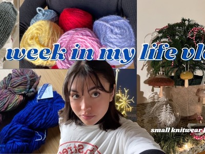 Week in my life | knitting on the floor, making mittens, Christmas decor, & packing orders