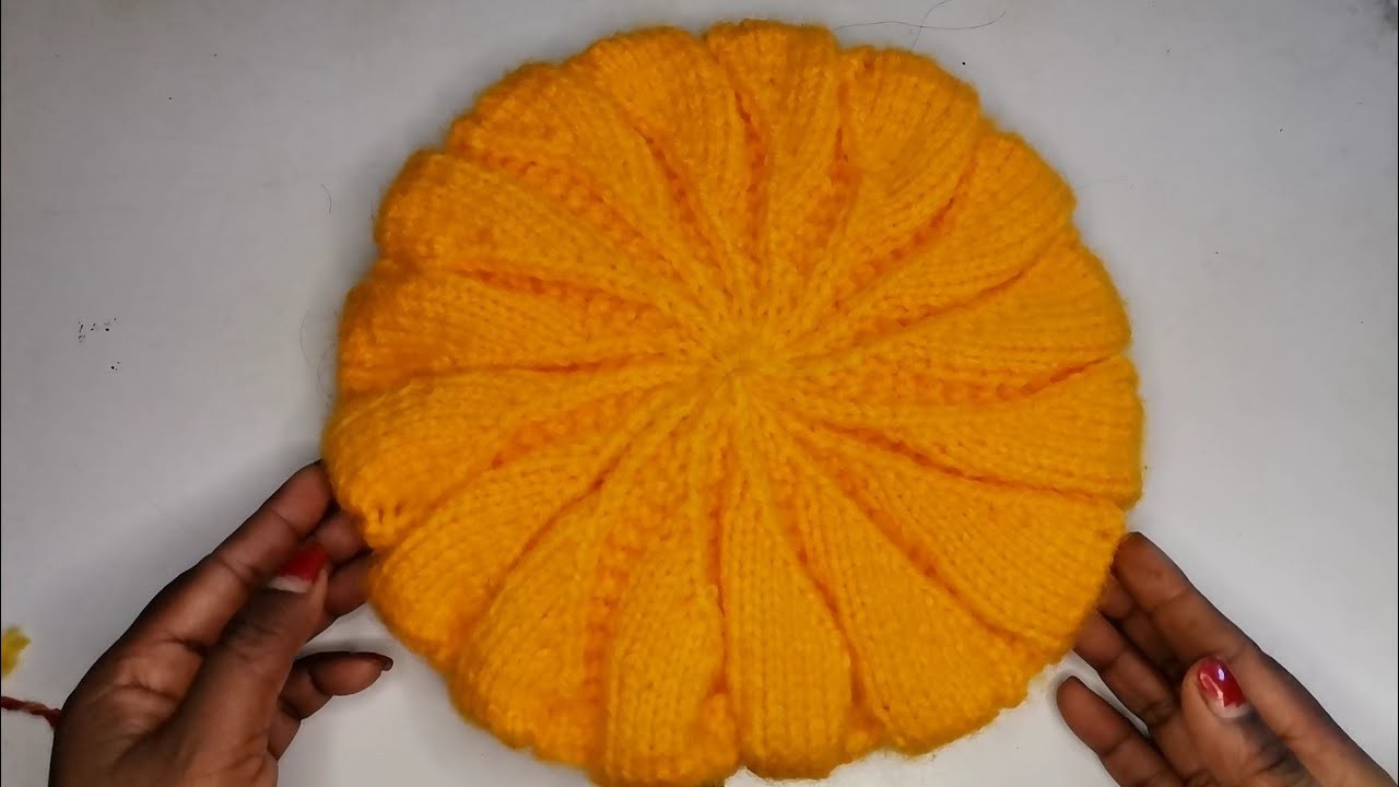 Woolen cap design for girls.new pumpkin topi ka design.topi banane ka tarika.cap knitting tutorial