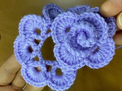 Wow ????Amazing!!!!????✅ you won't Believe I did this.very easy crochet rose motif making for beginners
