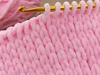 Wowww ???????? Baby blanket model narration with soft velvet rope #crochet #knitting