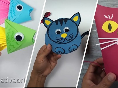 3 Ideas moving paper TOYS - DIY paper TOYS CAT and FISH