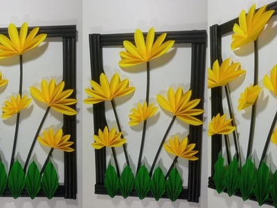 Beautifull Wall Hanging With Paper | Paper craft for home decoration | Paper flower wall hanging