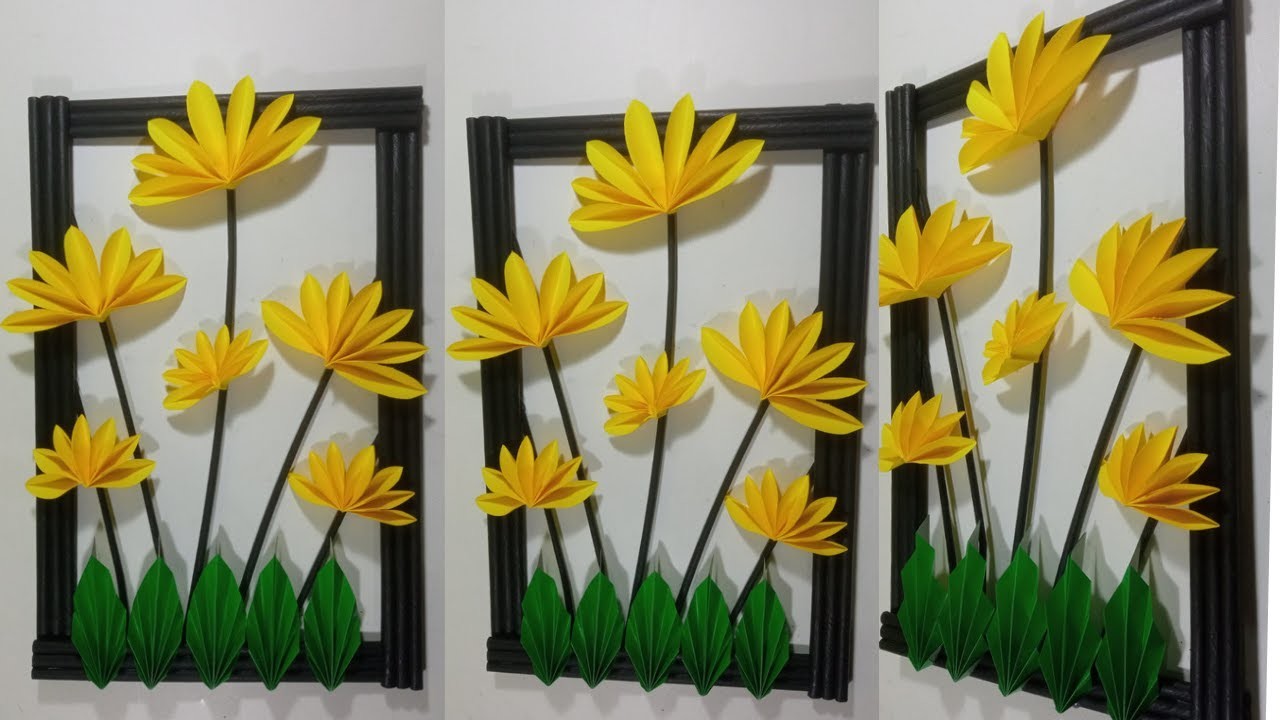 Beautifull Wall Hanging With Paper | Paper craft for home decoration | Paper flower wall hanging