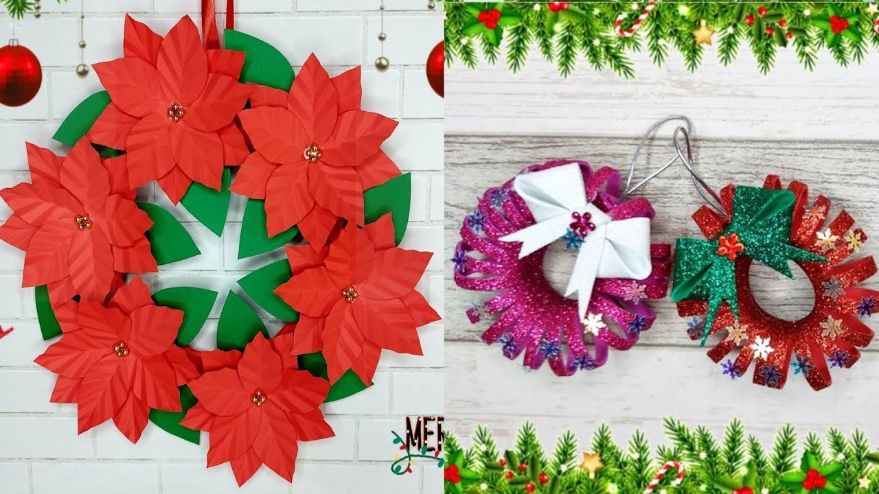 Christmas Wreath.How to make Paper Christmas Wreath.Christmas Decoration ideas.DIY.Christmas Crafts