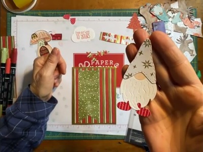 Crunch time, cards for the holiday! It's kindest gnomes card using a 6 by 6 sheet of designer paper