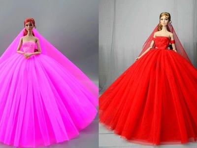 Disney Princess Dress Transformation ~ DIY Miniature Ideas for Barbie~ Wig, Dress, Faceup, and More!