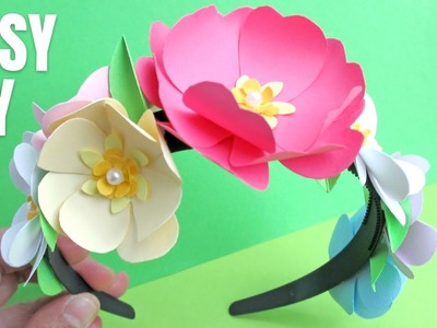 DIY Easy Flower Crown Headband ????????????️???? | #hairaccessories  | Paper Flower | #tiara