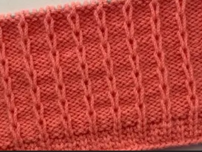 Easy simple knitting stitch pattern for sweater.jackets