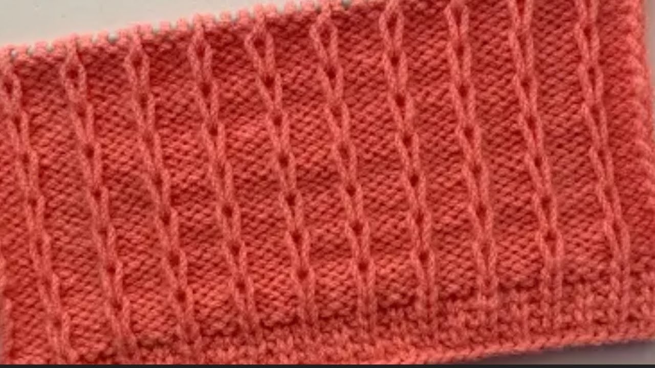 Easy simple knitting stitch pattern for sweater.jackets