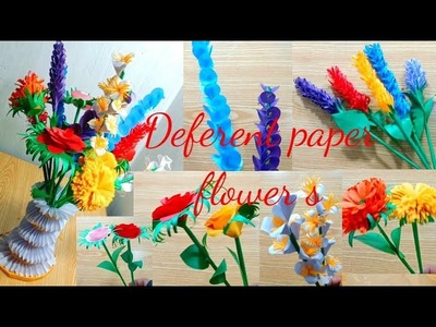 Easy way to make paper flower||deferent paper flower s||paper craft||@AD_Tv