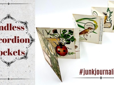 ENDLESS ACCORDION POCKETS BOOKLET - #junkjournalideas #papercraft #craftwithme #junkjournal