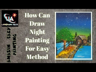 How can draw night painting for easy method. | Night painting on paper.| easy painting full #viral