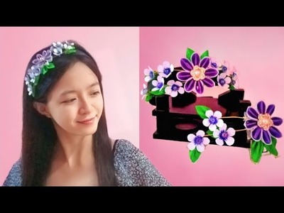 How To Make A Beautiful Realistic Paper Flower Headdress. Headband and Hair Clip