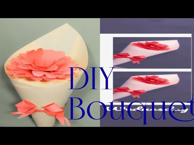 How to make a simple and easy beautiful bouquet from paper#diy#papercrafts