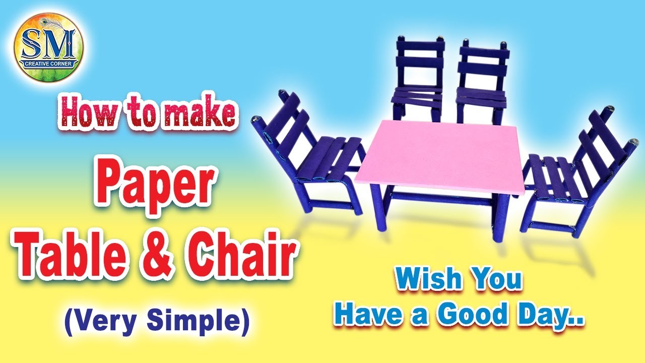 How to Make Paper Table & Chair. Paper Craft. DIY Paper Dining Table and Chair Making At Home