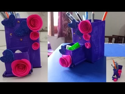 How to Make Pen Stand || Pen Holder|| Paper Pencil Holder || #Nikitacraft