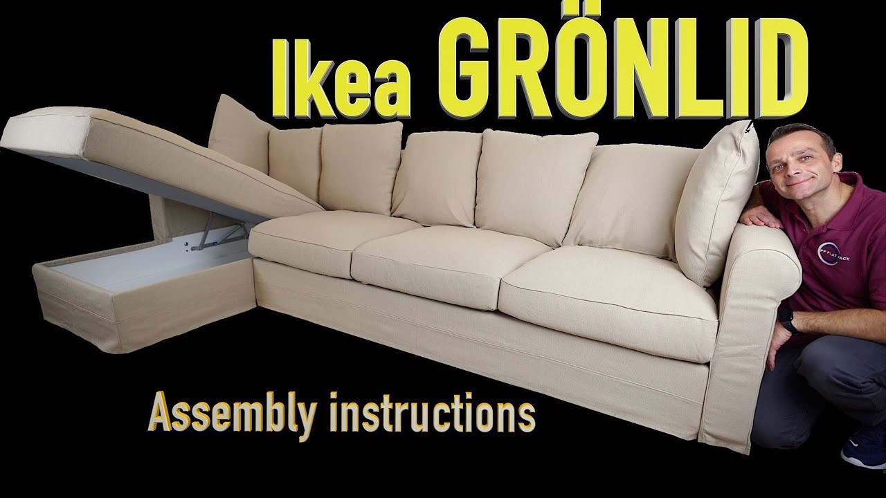 Ikea GRÖNLID 4 seat sofa with chaise longue Assembly instructions. Ikea HÄRLANDA (Ikea USA)