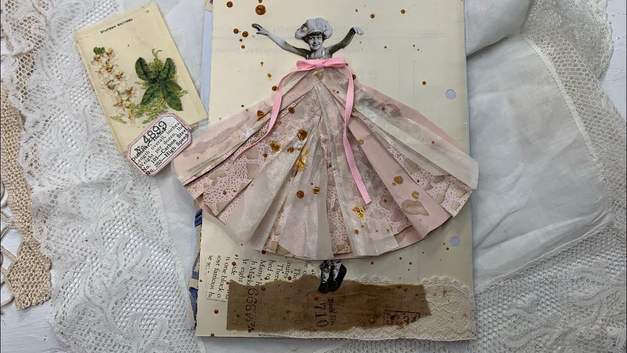 #junkjournaljanuary - Day 3 Stained (@megjournals) Altered @timholtz Paper Dolls