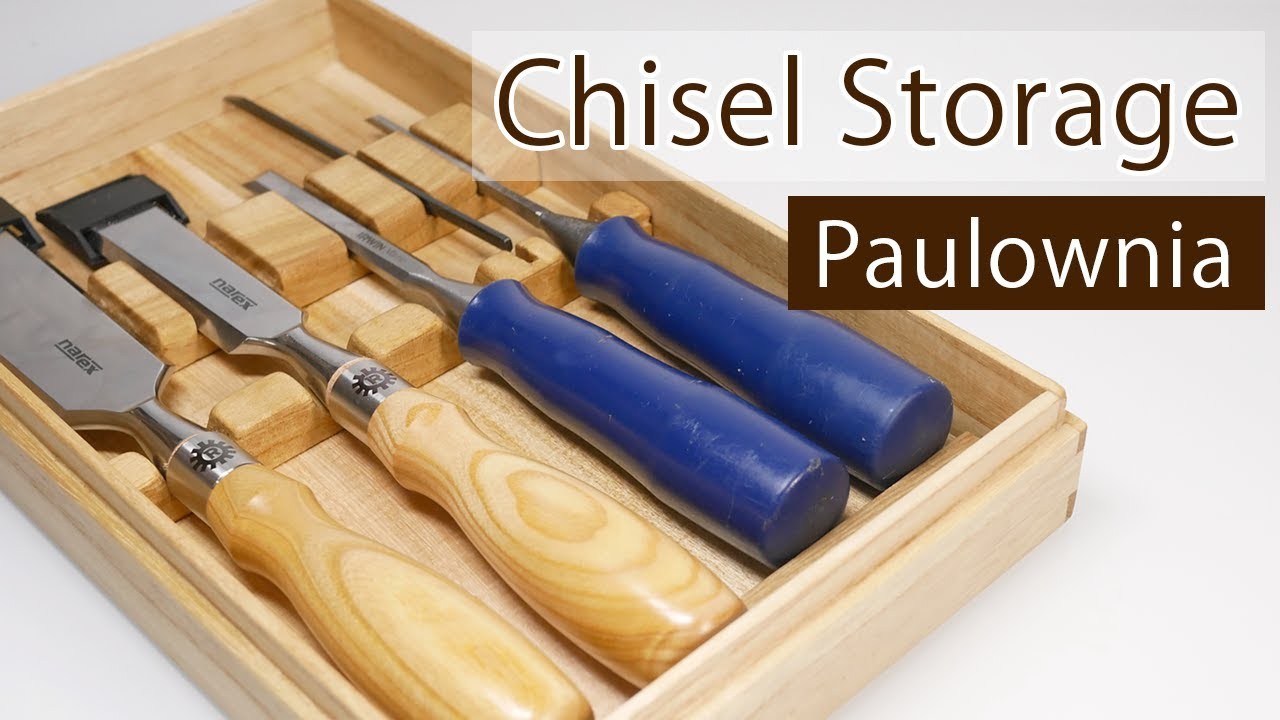 Making a Chisel Storage with Paulownia - Woodworking with Hand Tools