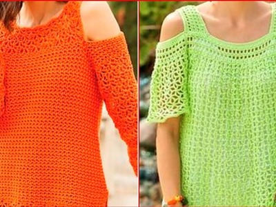 Most Beautiful Latest Fashion Designer Crochet Embroidered Lace pattern CropTop Blouse Design????