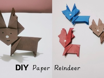 Paper Reindeer | Origami paper crafts | Paper animal crafts | School crafts | Tiny life