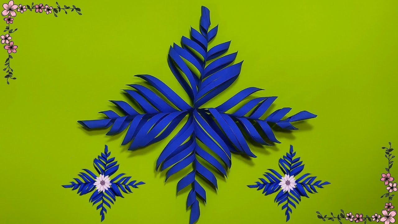 Paper Snowflake wall hanging. Easy paper crafts. wall Decoration