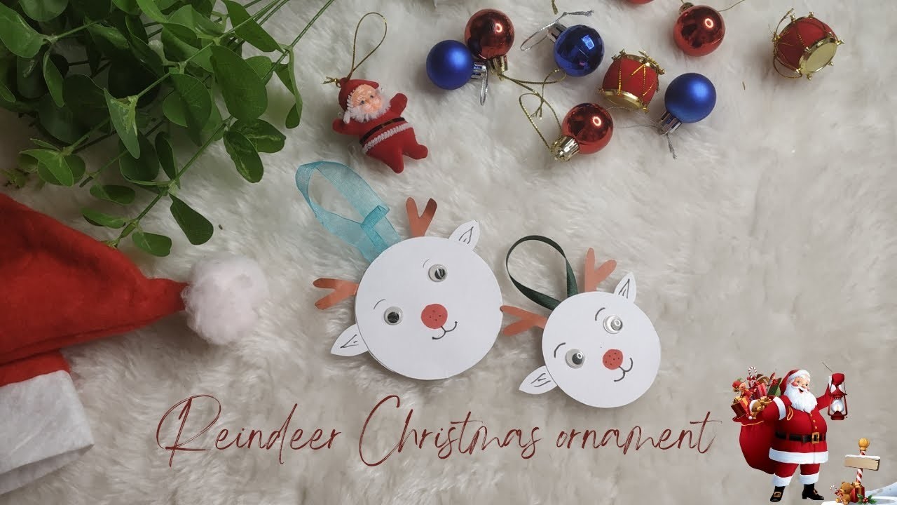 Reindeer Christmas ornament |  Paper craft for kids | Tree decor and Hanging | DIY