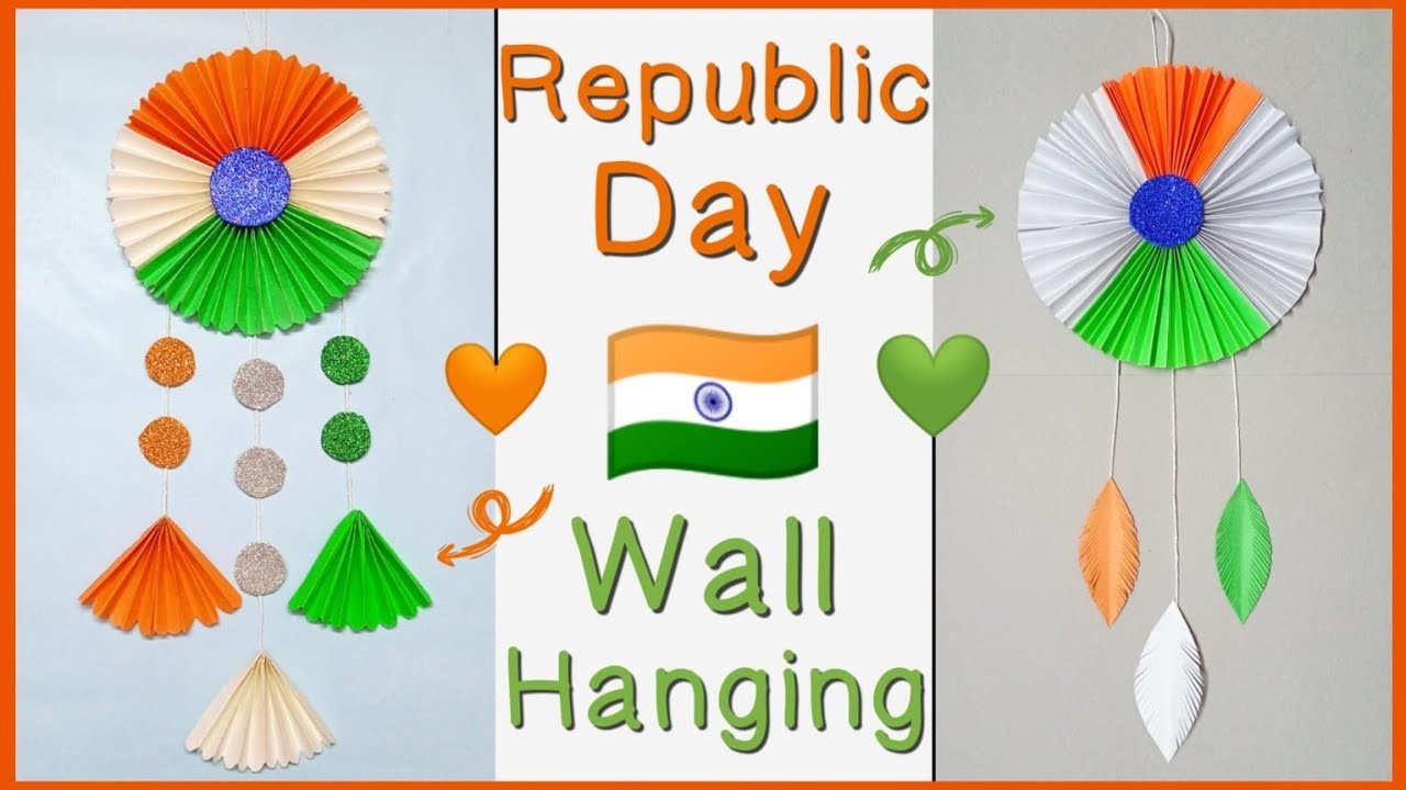 Tricolour wall hanging for Republic Day.Wall Hanging.Republic Day.Papercraft.Easy Wall Hanging