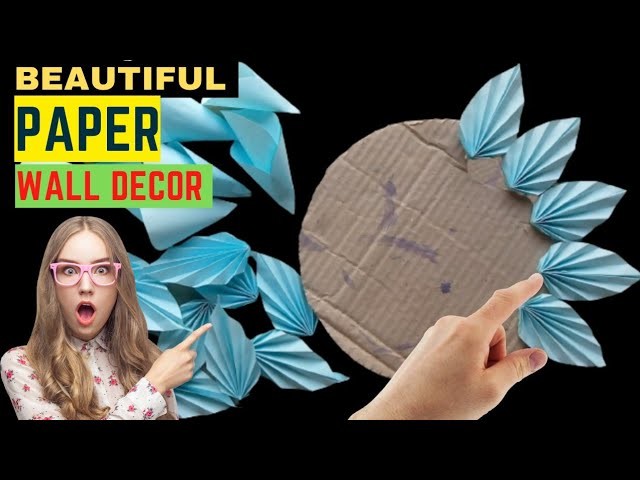 Wall Hanging Flower Craft Ideas Using A Sky Blue Paper. Paper Craft For Home Decoration