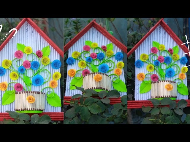 Wallhanging craft by paper. Waste paper craft idea's. paper craft.