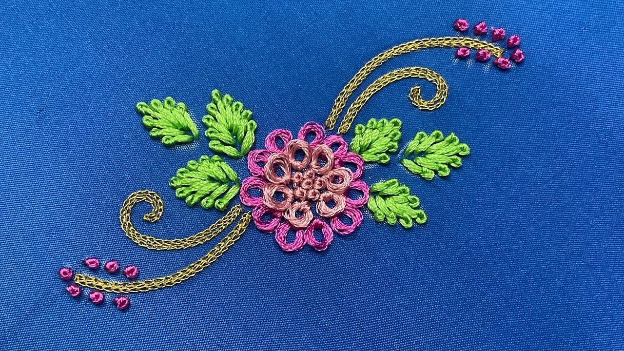 Aari embroidery tutorial.#10. Ring knot embroidery with silk threads
