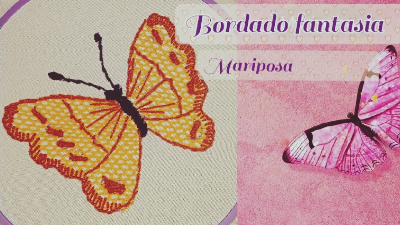 BORDADO FANTASIA.PUNTADA DE RED.BORDAR UNA MARIPOSA