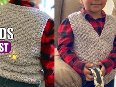 Boys.Girls Vest. How to knit - EASY AND FAST - BY LAURA CEPEDA