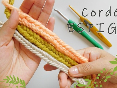 Como tejer cordon espiga crochet. CROCHET BRAIDED CORD. Crochet Cord Tutorial Simple Fast Easy
