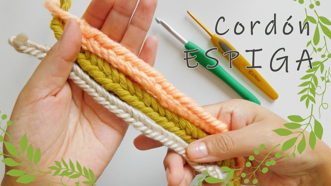 Como tejer cordon espiga crochet. CROCHET BRAIDED CORD. Crochet Cord Tutorial Simple Fast Easy